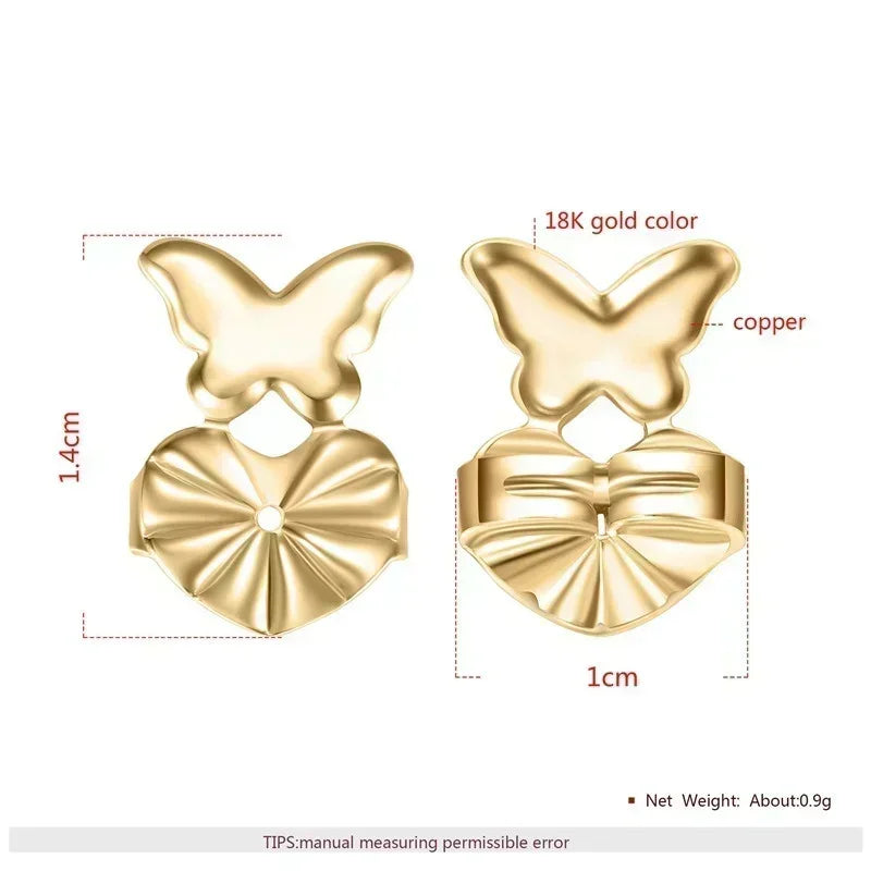 Ear Lifter Lift Hypoallergenic Fits Post Earring Earlobe Support Earrings Fashion Butterfly Stud Earrings Back Nut for Women