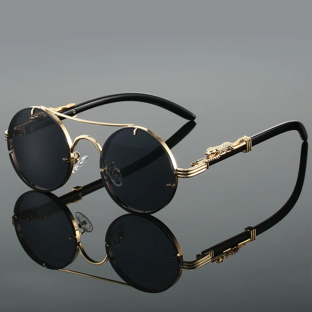 Retro Round Metal Sunglasses Fashion Pilot Gradient Driving Men's Shades Women Vintage Trendy Brand Design Sun Glasses