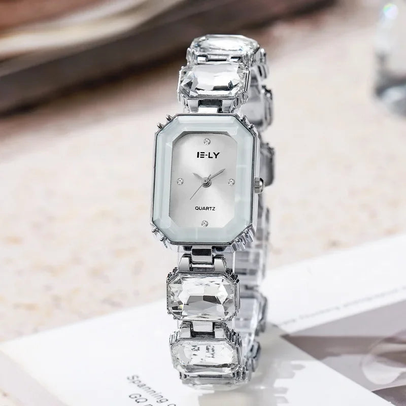 Famous Brand Women Watch Big Water Diamond Bracelet Strap Quartz Watch Fashion Ladies Gift Wristwatch Luxury Clock Dropshipping