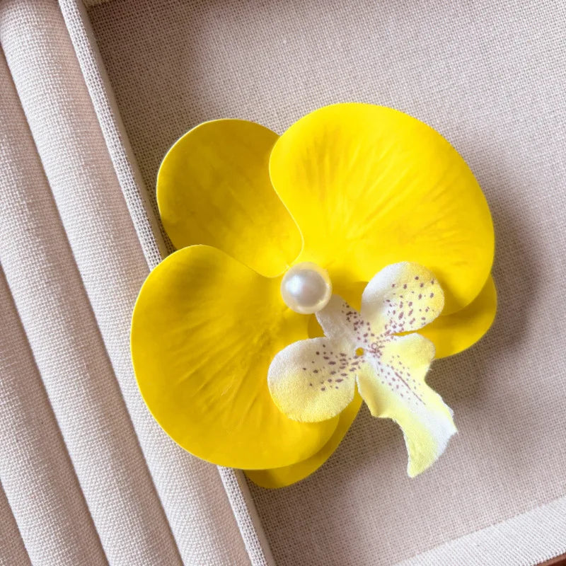 Phalaenopsis Pearl Hair Clip Flower Hairpin Orchid Butterfly Hairs Clip Hair Accessories Hair Styling Tools Bow Flower