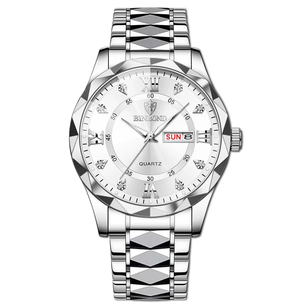BINBOND B2521 Fashion Casual Business Quartz Men Watches 30M Waterproof Week Date Clock Sport Mens Wristwatch Relogio Masculino