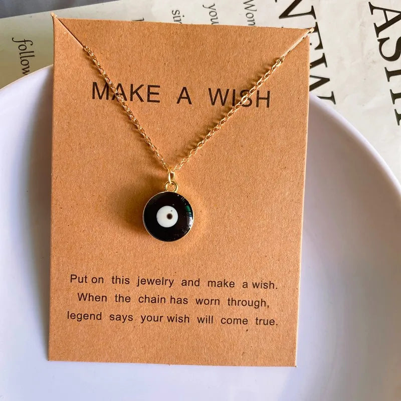 Color Turkey Eye Pendant Necklace for Women Men Fashion Luck Pendant Neck Jewelry Gift for Friend Wholesale