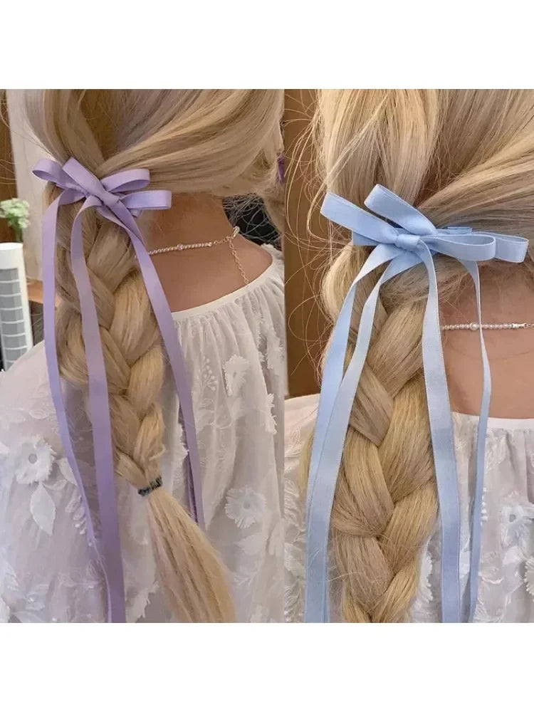 1/2pcs Star Bowknot Hair Clips for Girls Kawii Barrettes Cute Hair Accessoires Kids Colored Ribbon Woman Hairpins Hairgrip Gifts