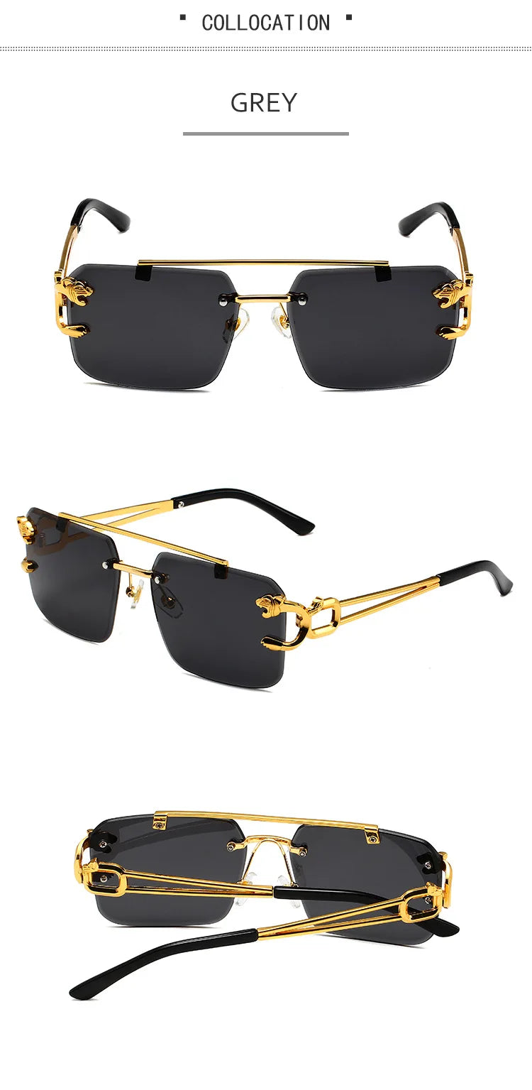 Vintage Rimless Sunglasses for Men Steampunk Sunglasses Retro Women Punk Fashion Glasses Retro Shades Gafas De Sol Sonnenbrill