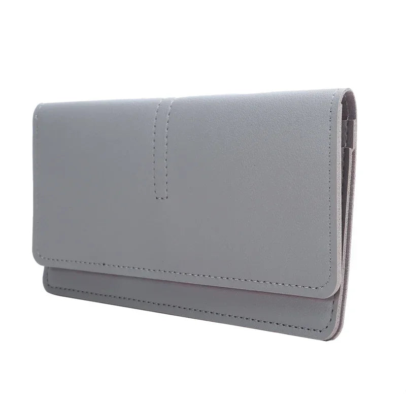 PU Leather Long Women Thin Wallets Large Capacity Female Coin Purses Hasp Clutch ID Credit Multi-Card Holder Money Bag Clip