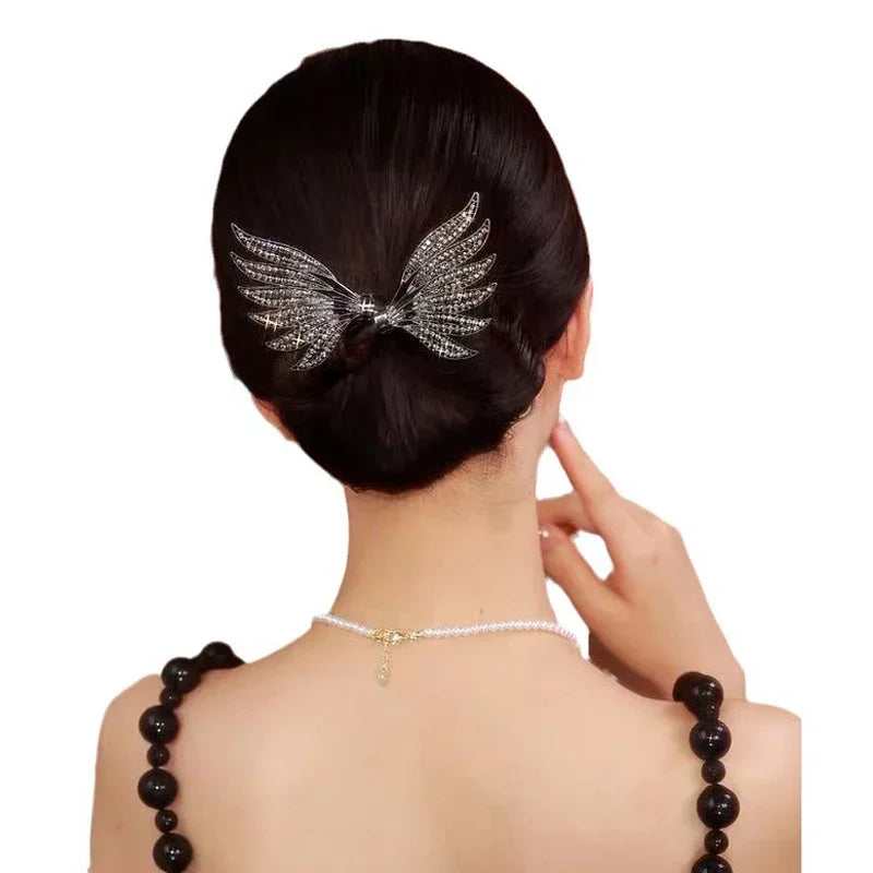 Women's Hair Twister Crystal Wings Curler Exquisite Temperament Hairpin Curling Hair Hairpins Hair Accessories