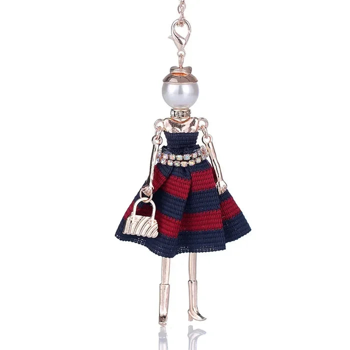 New Women Doll Long Chain Necklace Shining Dress Pendant Handmade Girl Maxi Necklaces & Pendants Brand Hot Fashion Jewelry
