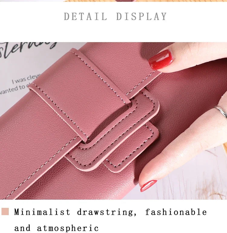 Women  Large Capacity Leather Wallet Cardholder Coin Purses Clutch Phone Credit Card Holder Ladies Luxury Bag