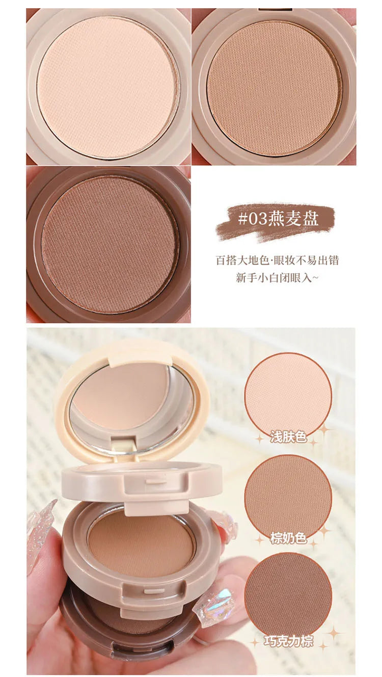 3-in-1 Makeup Palette Matte Pearlescent Eyeshadow Blush Highlighter Contouring Three-layer All-in-one Palette Brightening Skin