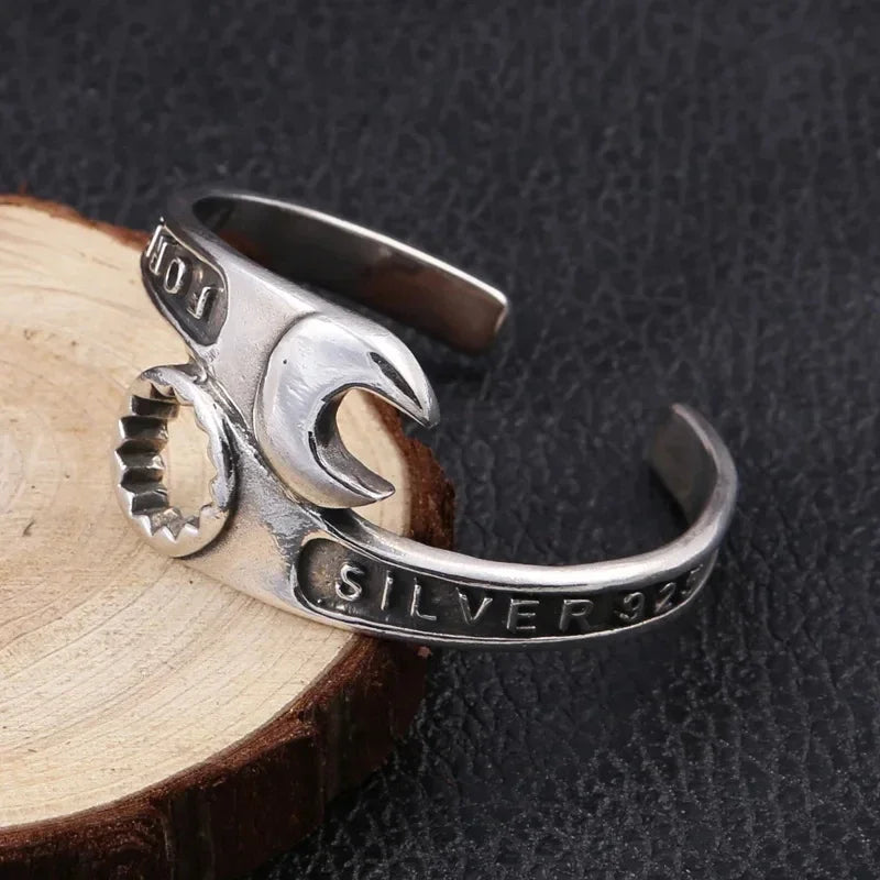 Fashion Wrench Bracelet Repair Tool Wrench Cuff Open Bracelet Men Motorcycle Rider Punk Rock Party Jewelry Gift