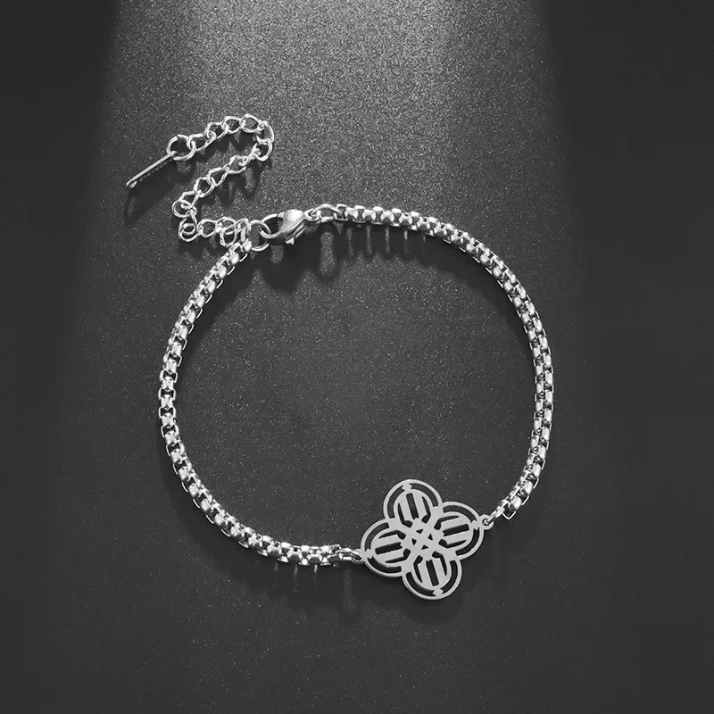 Stainless Steel Witchcraft Witch's Knot Adjustable Bracelet for Men Women Irish Celtic Supernatural Lucky Jewelry