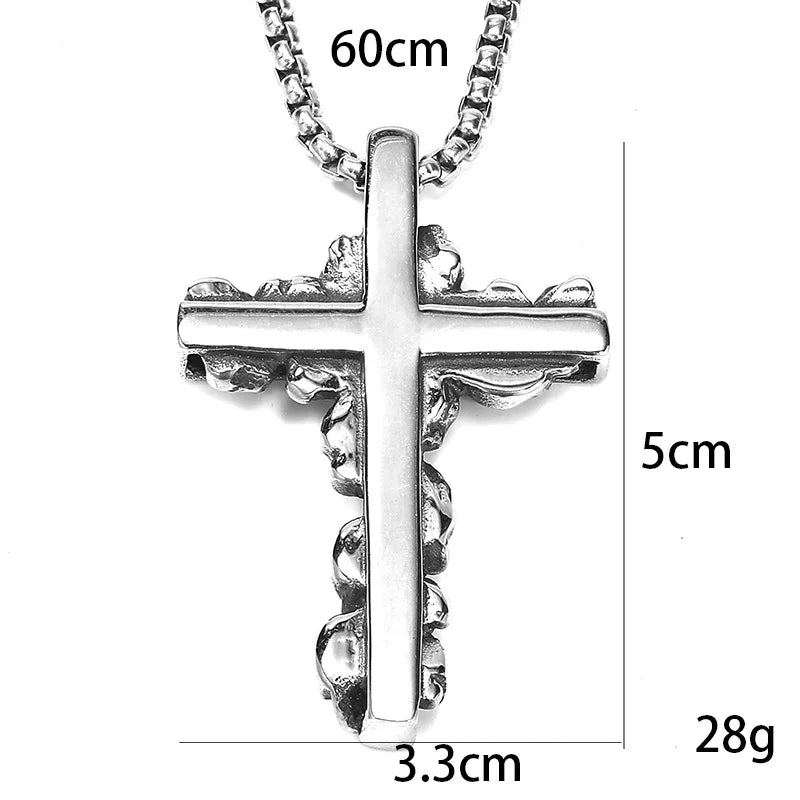 Hip Hop Multi Skull Cross Pendant Necklace For Men Women Stainless Steel Chain Punk Rock Rapper Unisex Jewelry Gifts