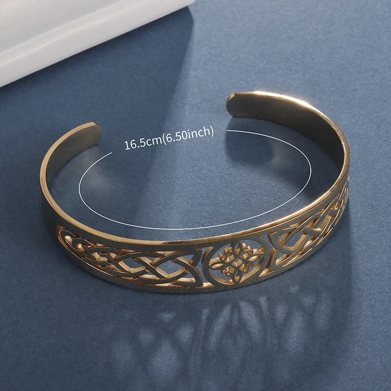 Stainless Steel Witchcraft Witch's Knot Adjustable Bracelet for Men Women Irish Celtic Supernatural Lucky Jewelry