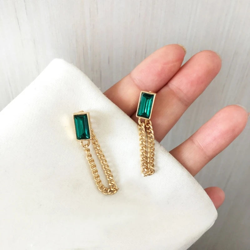 Trend Long Wire Tassel Thread Chain Climb Star Heart Beads Pendants Drop Earrings for Women Straight Hanging Ear Jewelry