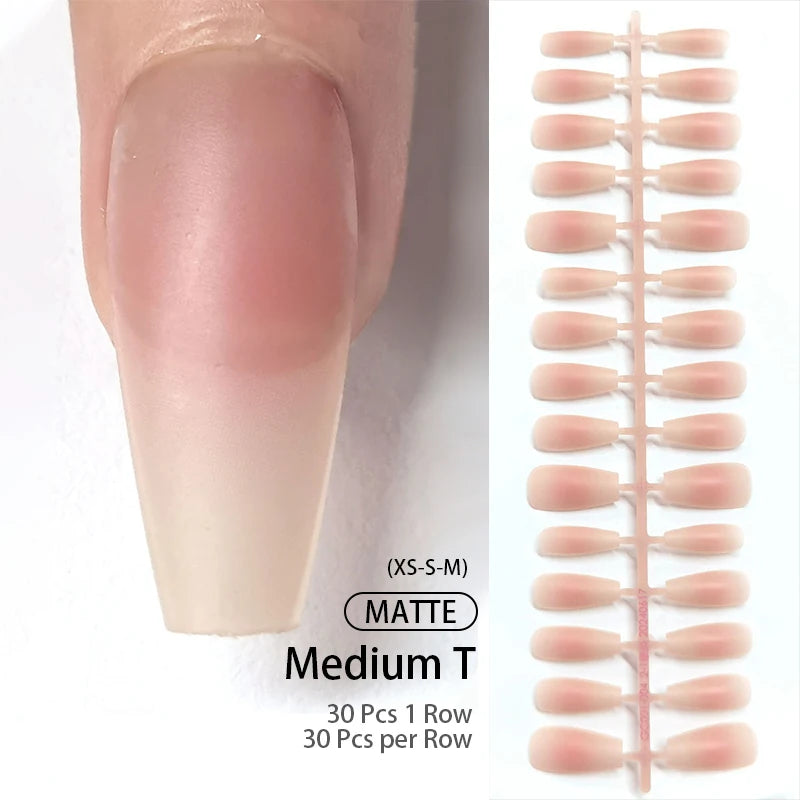 24Pcs/Set White French Press on Fake Nails Full Cover Artificial Wearable Nail Beauty Tips Naked French White False Nails Art