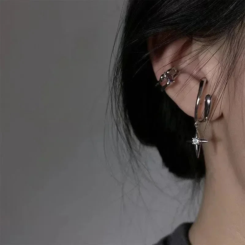 1PC  C-Shape Ear Clips for Women Girls Unisex Minimalist Fashion Cartilage Hoop Earrings Sets can be worn without ear holes