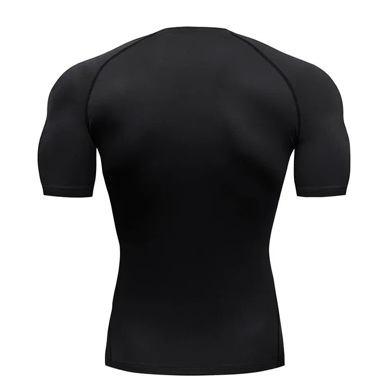 New Compression Shirt Men's Spider Print Fitness Gym Sport Running T-Shirt Rashgard Tops Quick Dry Short Sleeve T-Shirt For Men