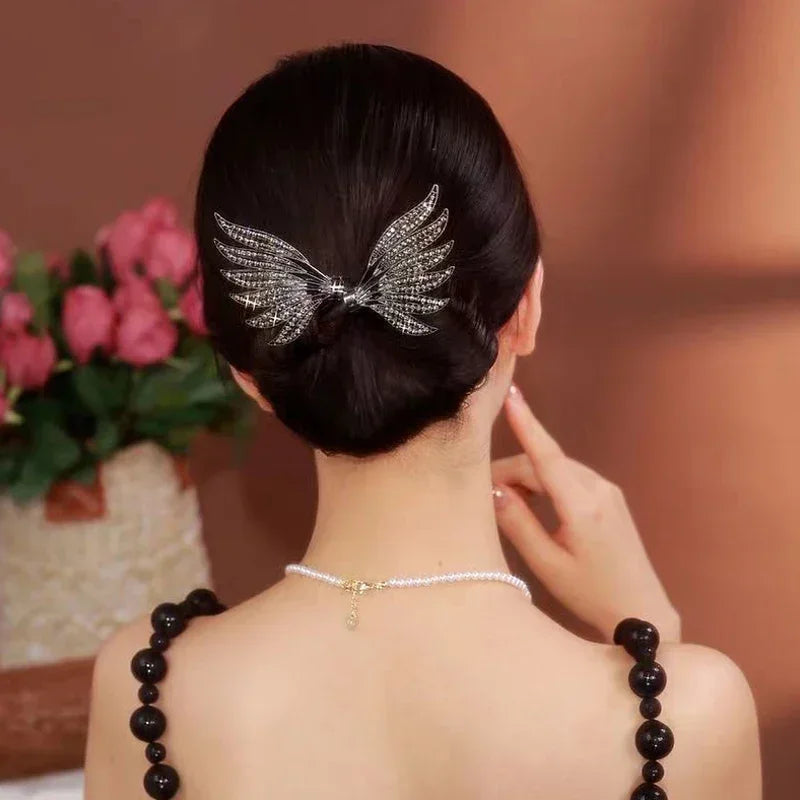 Women's Hair Twister Crystal Wings Curler Exquisite Temperament Hairpin Curling Hair Hairpins Hair Accessories
