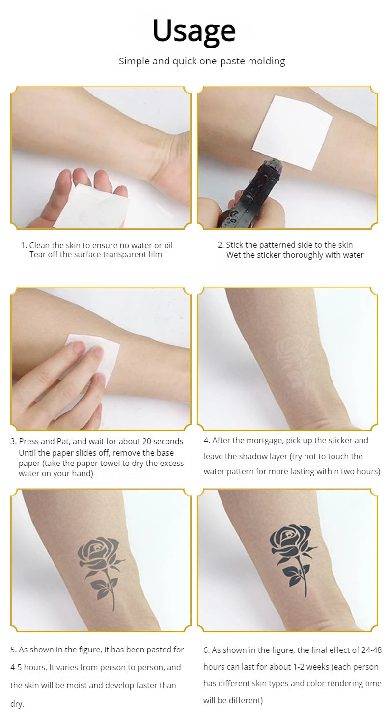 Finger Cochlear Herbal Fruit Juice Tattoo Sticker Waterproof Men Women Lasting Small Love Planet Semi Permanent Temporary Tattoo
