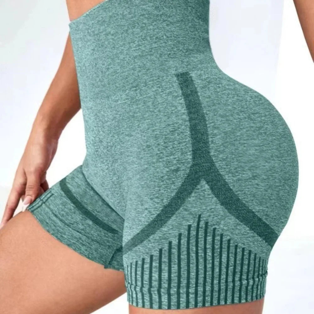 New Women Seamless Sports Yoga Shorts High Waist Lift Butt Running Gym Leggings Elastic Scrunch Sportswear
