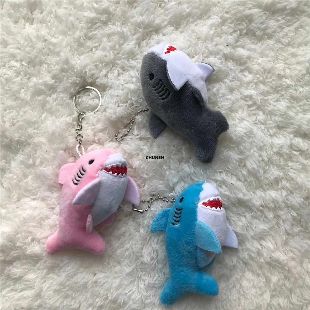3Colors- 8CM Shark Plush Toy , Small Accessories Plush Shark Doll