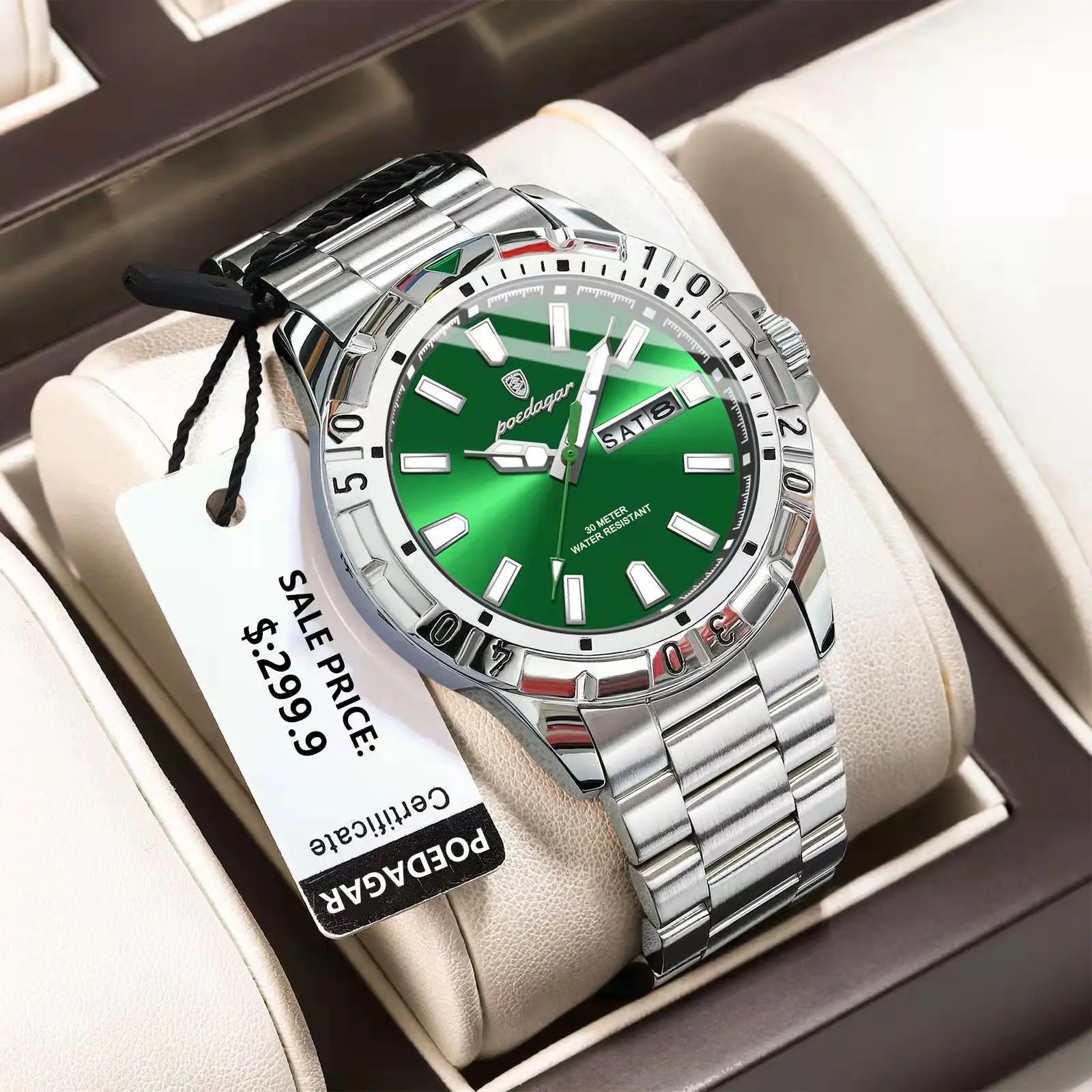 POEDAGAR Luxury Quartz Man Watch Waterproof Luminous Date Week Men Watch Military Stainless Steel Men's Watches Sport Male Clock