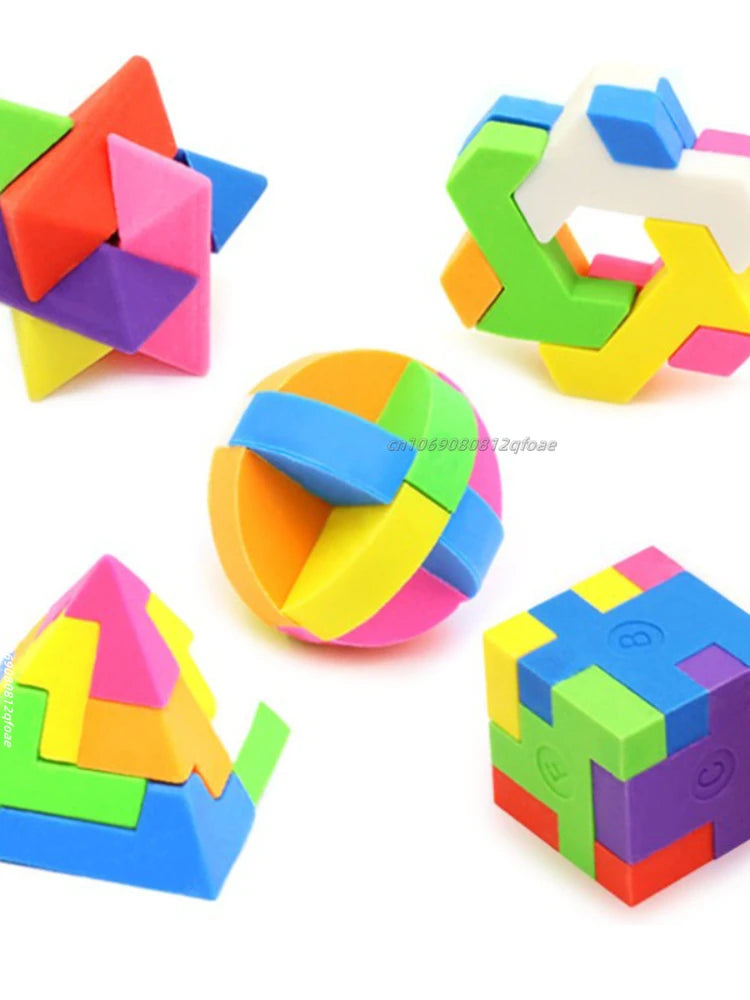 Block Puzzle Maze Toy Cube Rubber Eraser Kids Educational Toys Reward Prizes Toy Party Toys Favors Gift kids Learning supplies
