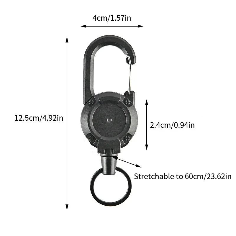 1Pcs Anti-theft Metal Easy-to-pull Buckle Rope Elastic Keychain Sporty Retractable Key Ring Anti Lost Yoyo Ski Pass ID Card