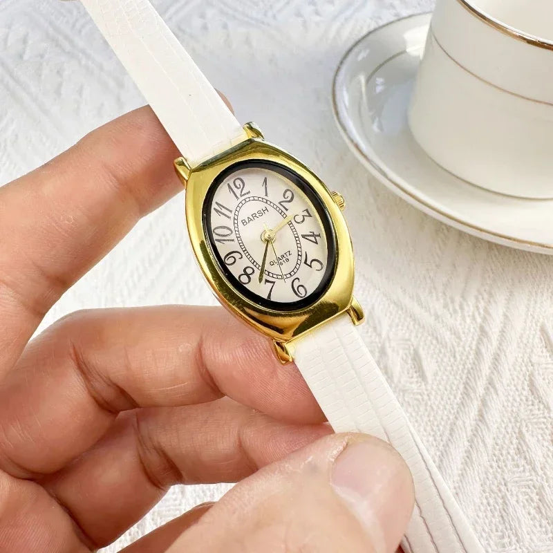 Fashion Oval Dial Women Watches Luxury Leather Strap Retro Ladies Quartz Watch Dropshipping Reloj De Mujer 시계 여성