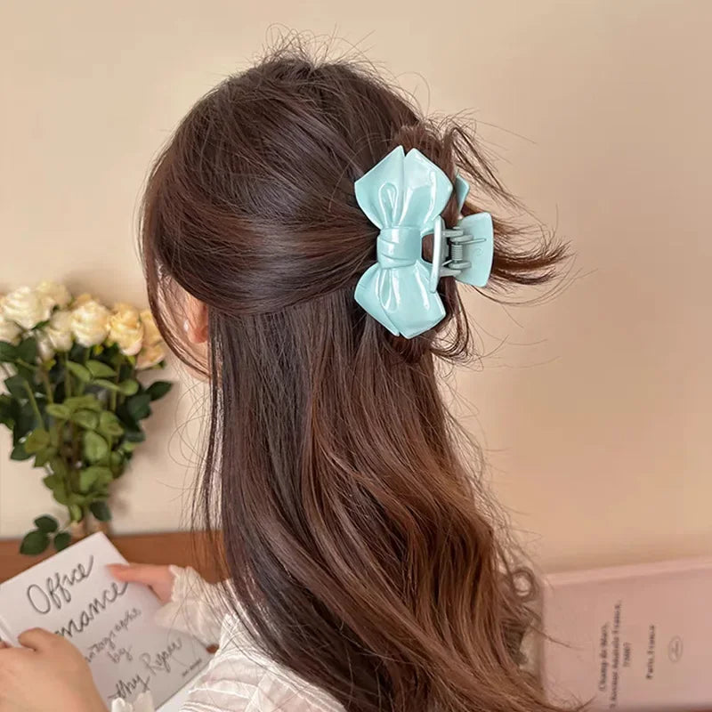 Cream Blue Starfish Bowknot Hair Claw Fashion Lady Star Hairpins Beach Vacation Hair Clips for Girls Ornament Hair Accessories