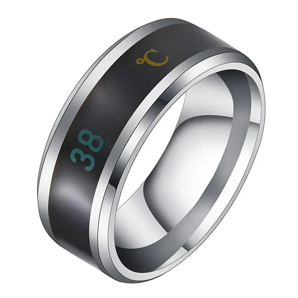 New Smart Temperature Ring Fashion Smart Stainless Steel Classic Wedding Couple Modern For Women Men Waterproof Rings jewelry