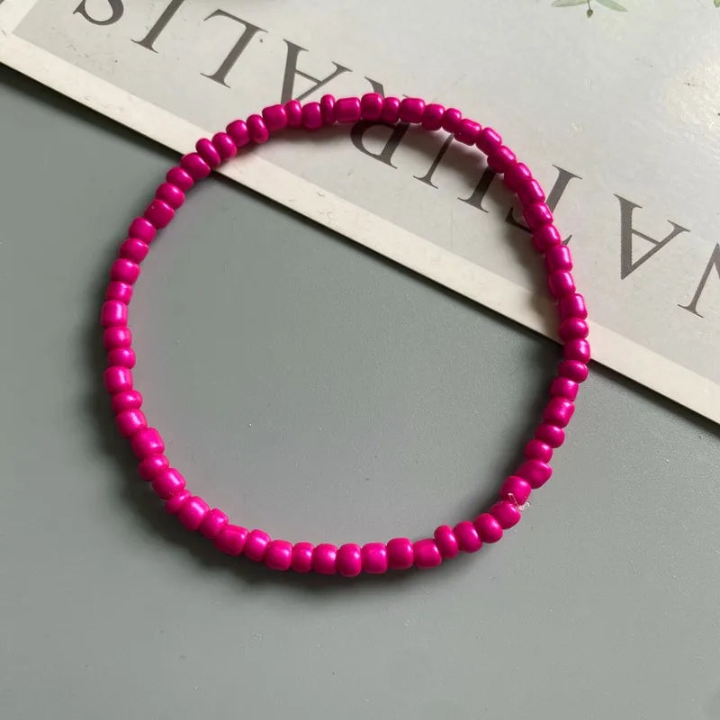 White Anklet for Women Colorful Fashion Girl Tiny Seed Beads Foot Bracelet Yellow Bohemian Anklet Gift Jewelry