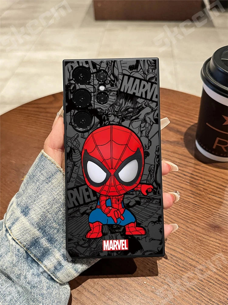 Marvel Spider Man Deadpool Phone Case For Samsung Galaxy S24 Ultra S23 FE S22 S20 Plus A15 A35 A50 A51 A54 A55 A71 A72 A73 Cover