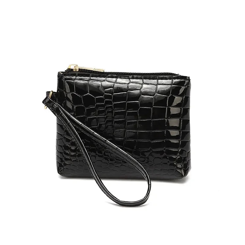 Litchi Pattern Retro Wallet Small Bag  Coin Purse Mini Wallet Female Pu Leather Card Holder Solid Color
