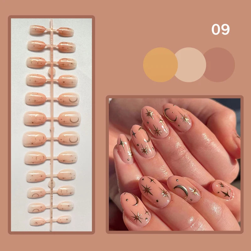 24pcs Short Matte Fake Nails For Women Cute Bride Red Blush French Tips Faux Ongles Press On False Nail Supplies No Jelly Glue