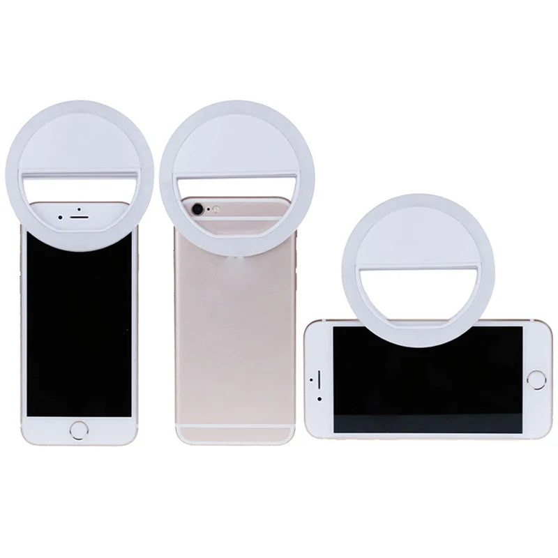 AAA Battery LED Selfie Lamp Mobile Phone Lens Portable Flash Ring Led Luminous Ring Clip Light For Cell Phone TikTok Video Live