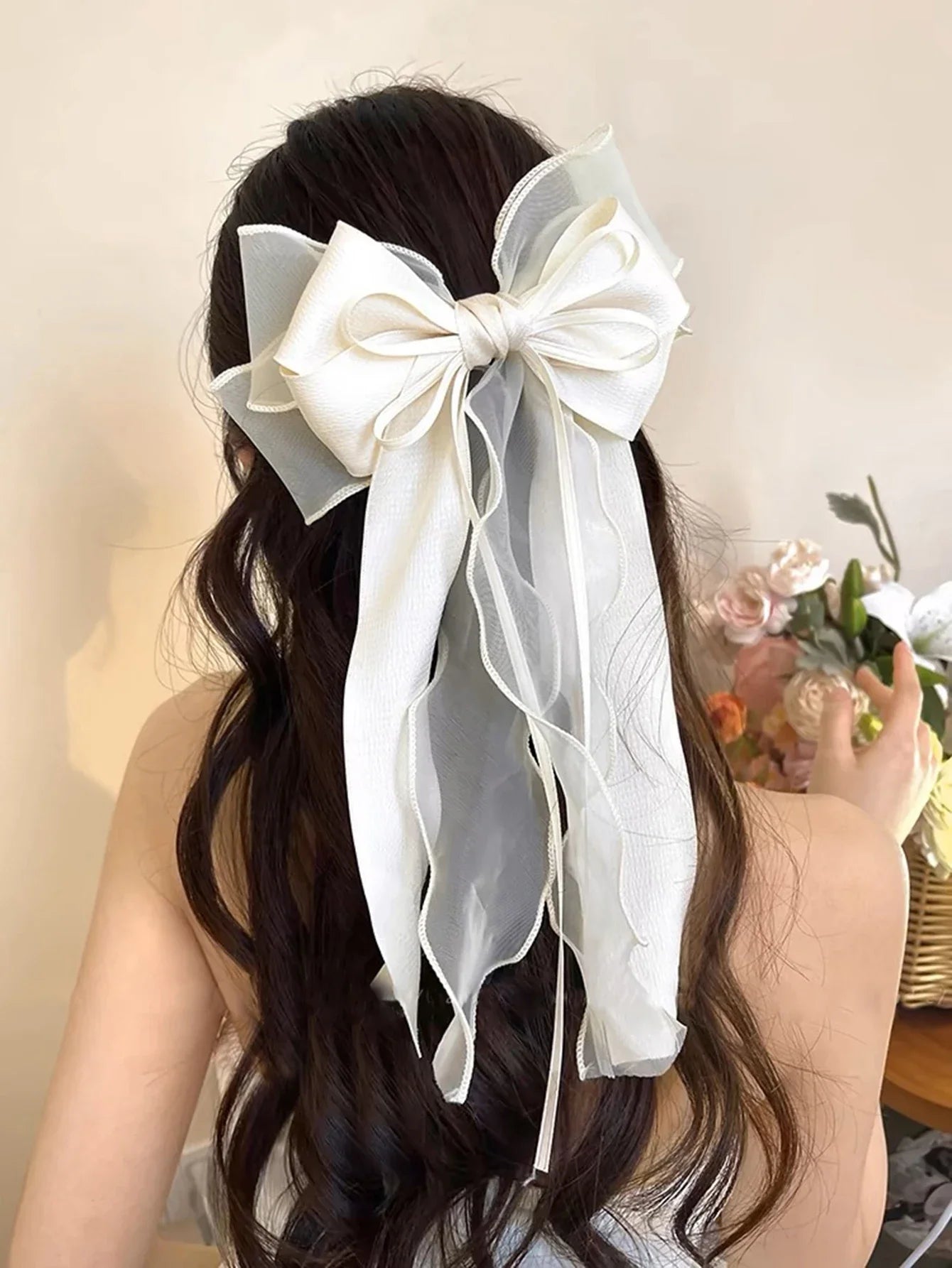 Chiffon Bow Hair Clips Girls Sweet Blue Shining Satin Bowknot Hair Clips Ribbon Bow Barrette Hairpin Grip Ponytail Clip 머리핀