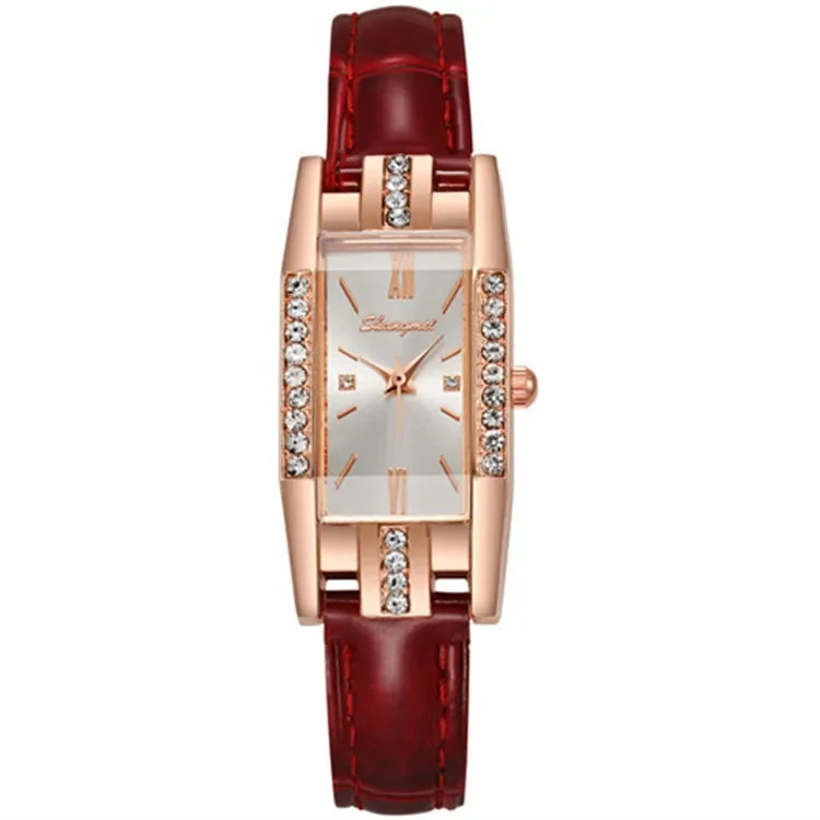 Small Square Watch with Rhinestones for Women Simple Casual Fashion Small Green Quartz Watch Ladies Wrist Watches Reloj Mujer