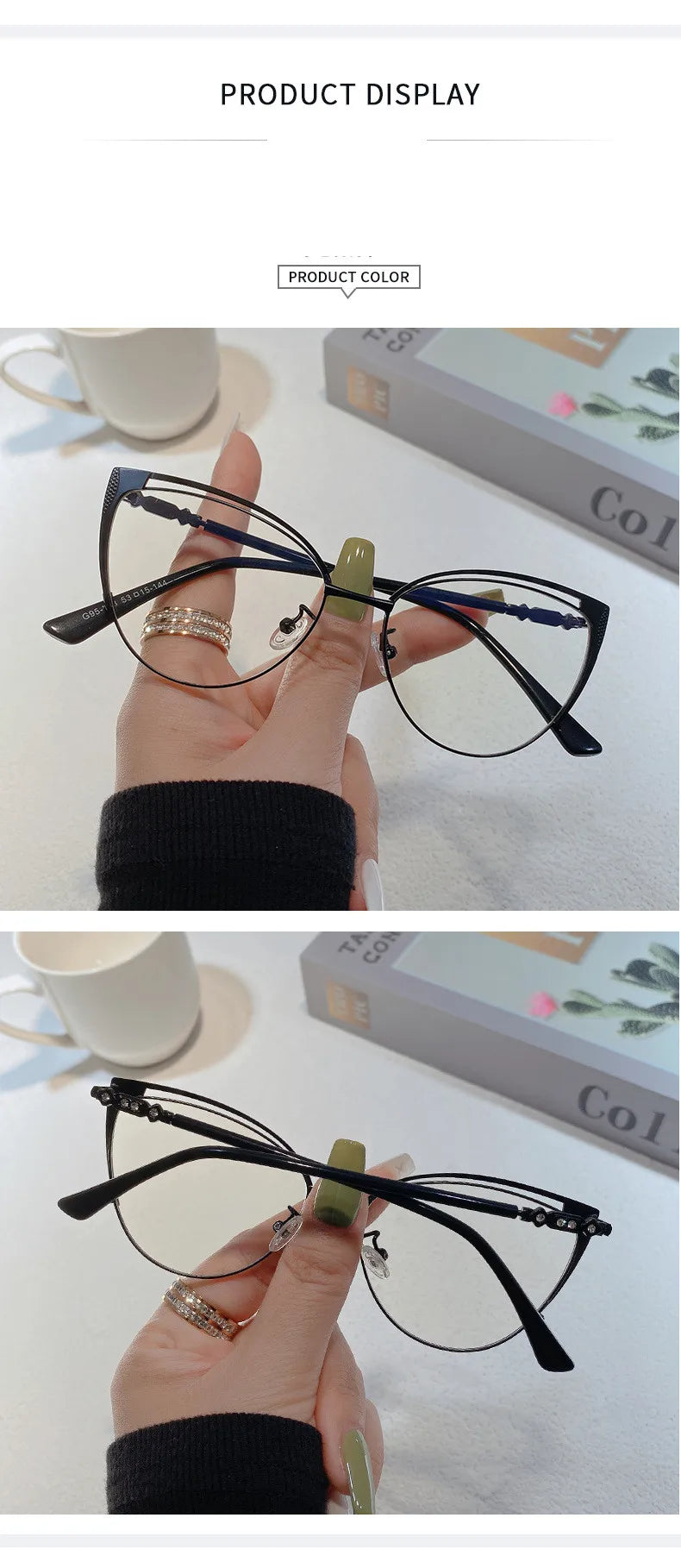 Brand Design Retro Lady Cat Eye Glasses Frame Anti Blue Light Computer Goggles Women Fashion Eyewear Gafas Mujer Anti Luz Azul