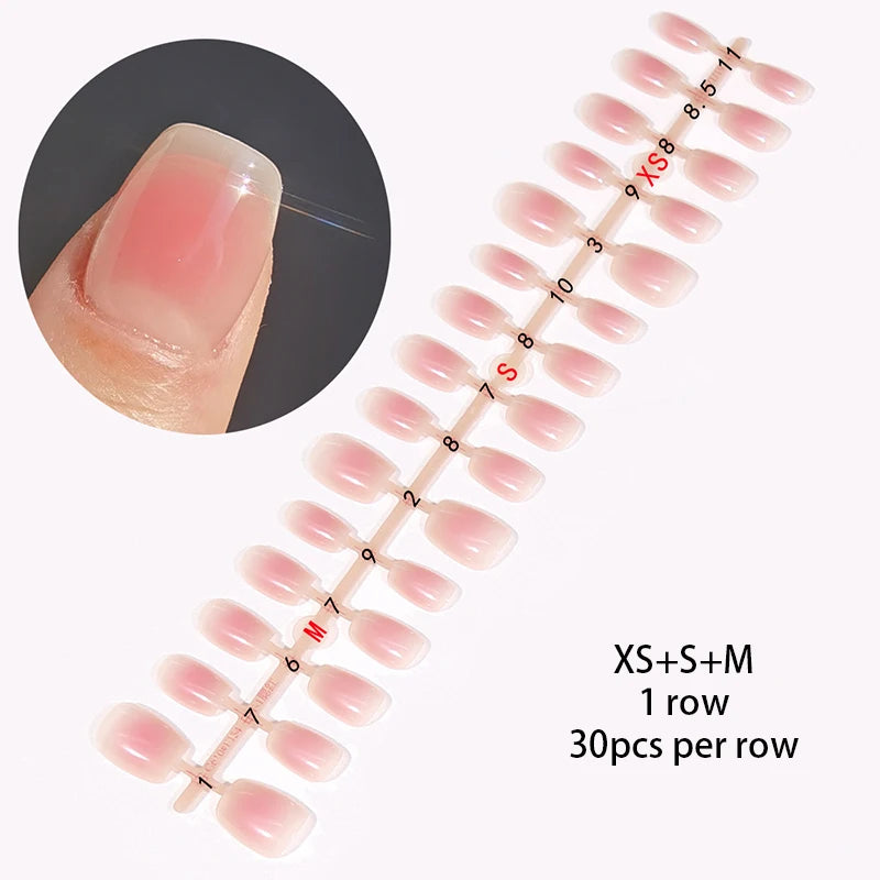 24Tips/Set False Nail Tips Press on Nails Design Wearable Full Cover Almond Coffin Nail Art Frosted Tips for Nail Extension Tool