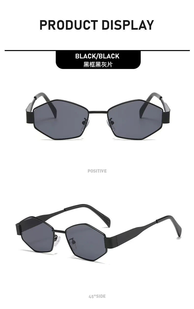 Fashion Hexagon Sunglasses Women 2025 Luxury Brand Design Unique Polygon Sun Glasses Men Vintage Small Frame Eyewear Shades