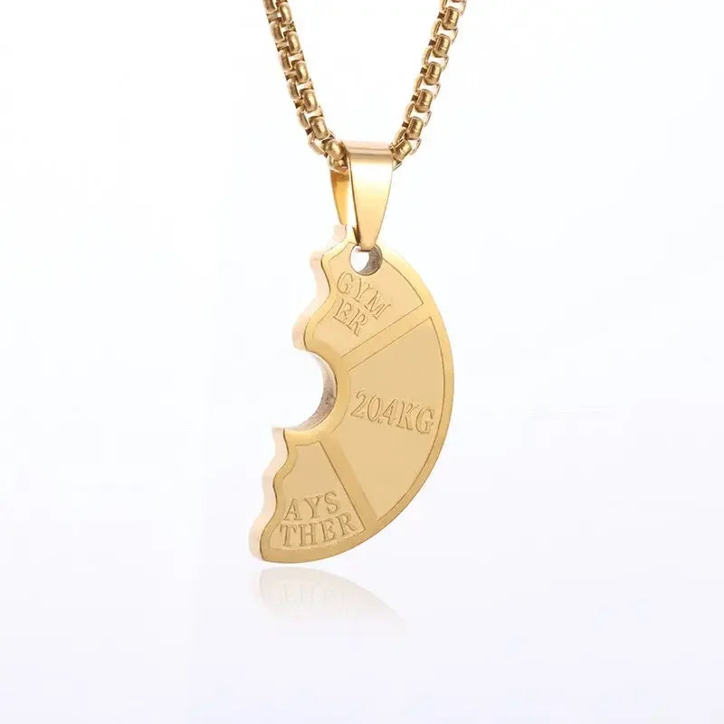 Men\\\\'s Fashion Classic Design Fitness Master Hand-Held Dumbbell Pendant Hip Hop Rapper Prom Party Necklace