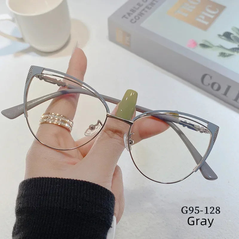 Brand Design Retro Lady Cat Eye Glasses Frame Anti Blue Light Computer Goggles Women Fashion Eyewear Gafas Mujer Anti Luz Azul