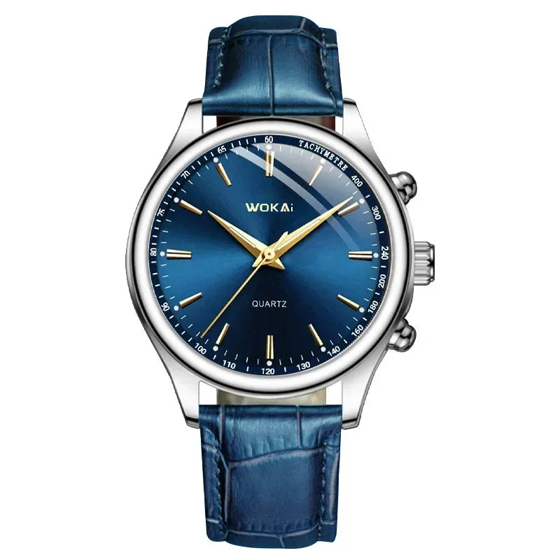 GENEVA High Quality Men's Luxury Belt Fashion Quartz Watch Men Round Business Student Sport Waterproof Glow