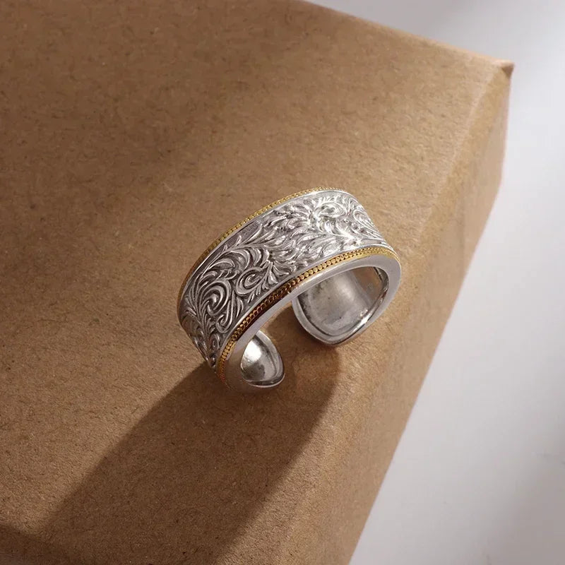 Punk Excalibur Open Ring Vintage Medieval Templar Shield Ring Men's Domineering Cool Trend Jewelry Gift