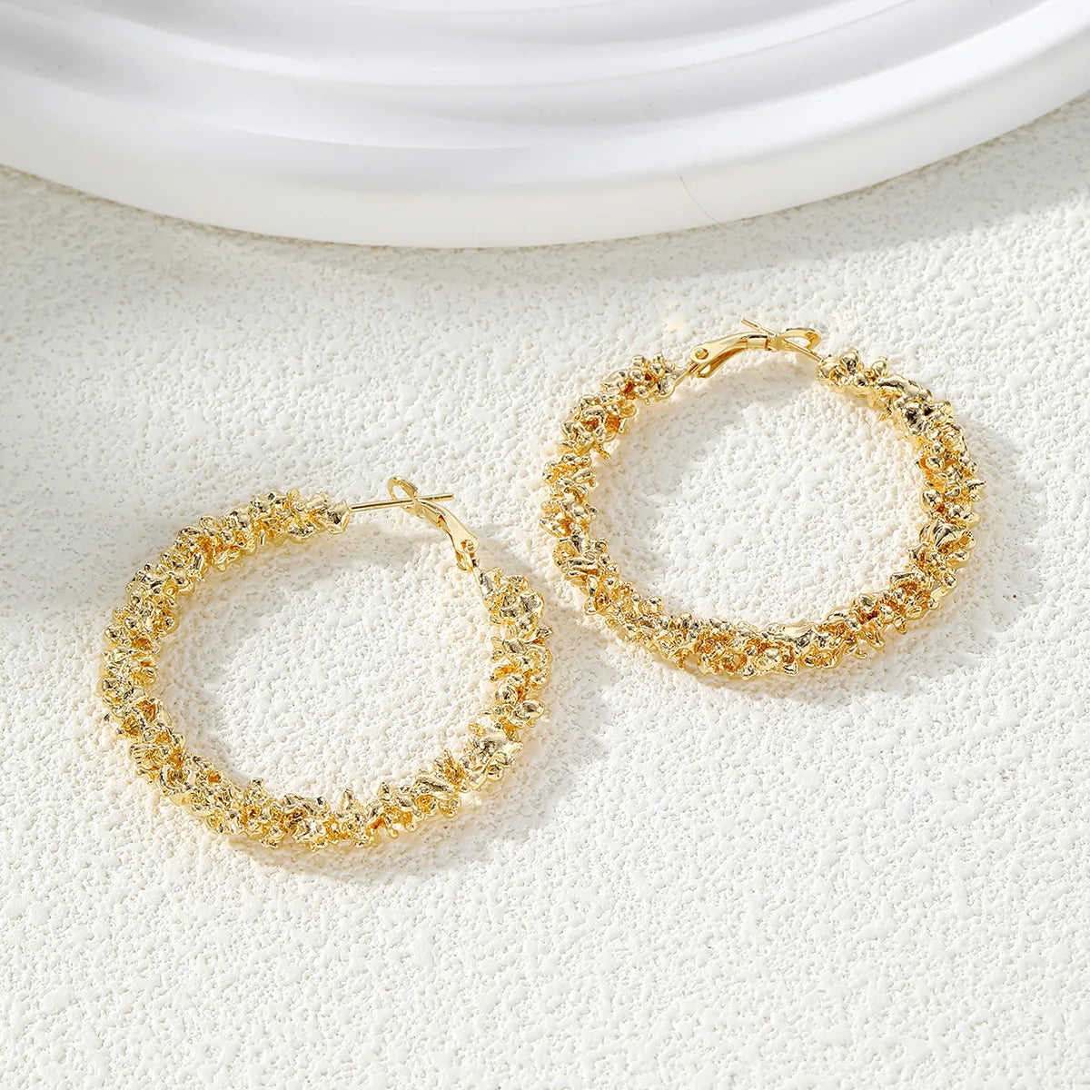 Minimalist  Metal Hoop Earring for Woman Trendy Round Circle Statement Earrings Brincos  Party Jewelry