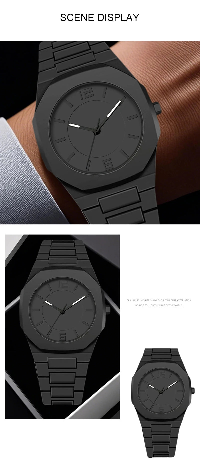 UTHAI 2025 New Men's Watches Business Waterproof Plastic Wristbands Fashionable And Casual Quartz Watches Reloj Hombre
