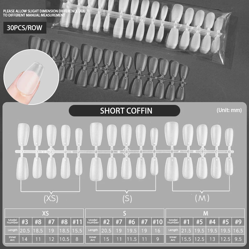 24Pcs/Set White French Press on Fake Nails Full Cover Artificial Wearable Nail Beauty Tips Naked French White False Nails Art