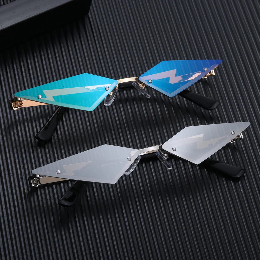 Luxury Fashion Narrow Sunglasses Irregular Diamond Cutting Sunglasses Personality Street Shoot Sun Glasses Female Eyewear UV400