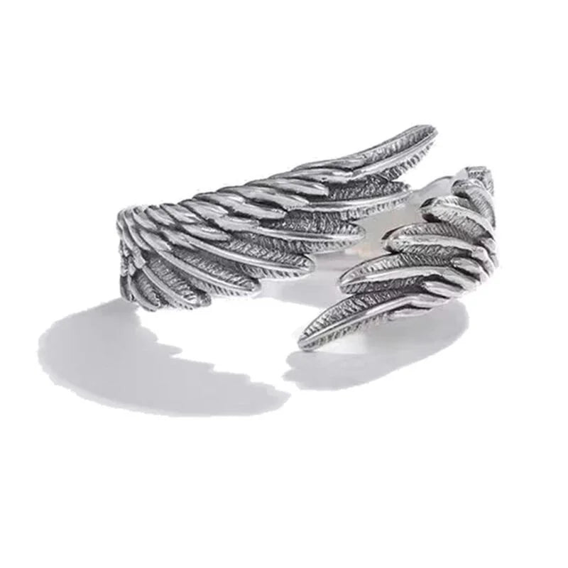 Antique Silver Color Dragon Rings Gothic Punk Men Pterosaur Wings Opening Adjustable Rings Vintage Jewelry Accessories Gifts